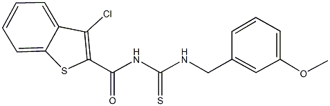 N-[(3-chloro-1-benzothien-2-yl)carbonyl]-N'-(3-methoxybenzyl)thiourea Struktur