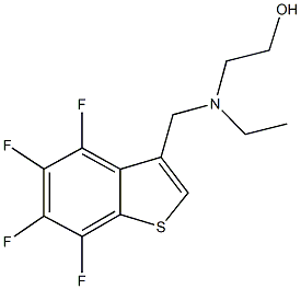 2-{ethyl[(4,5,6,7-tetrafluoro-1-benzothien-3-yl)methyl]amino}ethanol Struktur