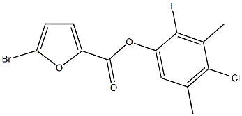 4-chloro-2-iodo-3,5-dimethylphenyl 5-bromo-2-furoate Struktur