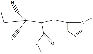 methyl 3,3-dicyano-2-[(1-methyl-1H-imidazol-5-yl)methyl]pentanoate Struktur