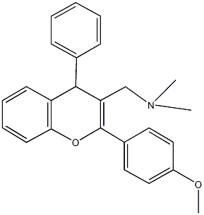 N-{[2-(4-methoxyphenyl)-4-phenyl-4H-chromen-3-yl]methyl}-N,N-dimethylamine Struktur