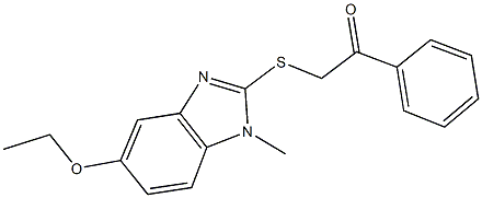 2-[(5-ethoxy-1-methyl-1H-benzimidazol-2-yl)sulfanyl]-1-phenylethanone Struktur