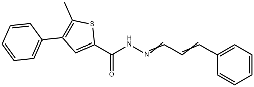 5-methyl-4-phenyl-N'-(3-phenyl-2-propenylidene)-2-thiophenecarbohydrazide Struktur