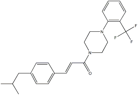 1-[3-(4-isobutylphenyl)acryloyl]-4-[2-(trifluoromethyl)phenyl]piperazine Struktur