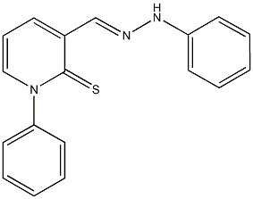 1-phenyl-2-thioxo-1,2-dihydro-3-pyridinecarbaldehyde phenylhydrazone Struktur