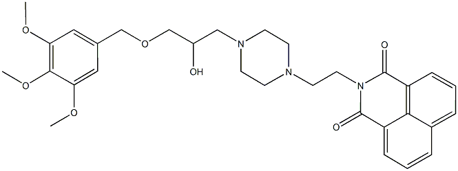 2-[2-(4-{2-hydroxy-3-[(3,4,5-trimethoxybenzyl)oxy]propyl}-1-piperazinyl)ethyl]-1H-benzo[de]isoquinoline-1,3(2H)-dione Struktur