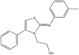 2-(2-[(3-methylphenyl)imino]-4-phenyl-1,3-thiazol-3(2H)-yl)ethanol Struktur