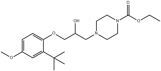 ethyl 4-[3-(2-tert-butyl-4-methoxyphenoxy)-2-hydroxypropyl]-1-piperazinecarboxylate Struktur