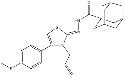 N'-(3-allyl-4-[4-(methylsulfanyl)phenyl]-1,3-thiazol-2(3H)-ylidene)-1-adamantanecarbohydrazide Struktur