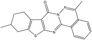 5,11-dimethyl-9,10,11,12-tetrahydro-8H-[1]benzothieno[2',3':4,5]pyrimido[2,1-a]phthalazin-8-one Struktur