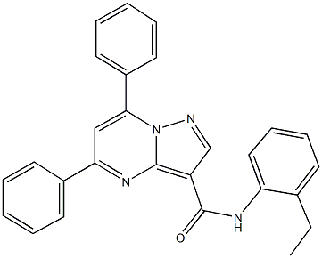 N-(2-ethylphenyl)-5,7-diphenylpyrazolo[1,5-a]pyrimidine-3-carboxamide Struktur