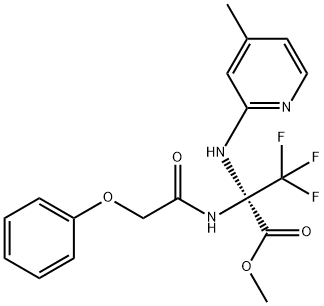 methyl 3,3,3-trifluoro-2-[(4-methyl-2-pyridinyl)amino]-2-[(phenoxyacetyl)amino]propanoate Struktur