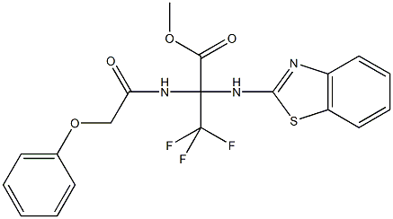 methyl 2-(1,3-benzothiazol-2-ylamino)-3,3,3-trifluoro-2-[(phenoxyacetyl)amino]propanoate Struktur