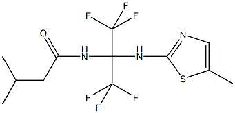 3-methyl-N-[2,2,2-trifluoro-1-[(5-methyl-1,3-thiazol-2-yl)amino]-1-(trifluoromethyl)ethyl]butanamide Struktur