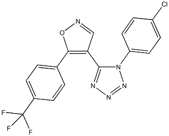 1-(4-chlorophenyl)-5-{5-[4-(trifluoromethyl)phenyl]-4-isoxazolyl}-1H-tetraazole Struktur