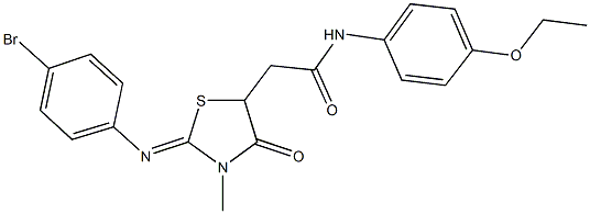 2-{2-[(4-bromophenyl)imino]-3-methyl-4-oxo-1,3-thiazolidin-5-yl}-N-(4-ethoxyphenyl)acetamide Struktur