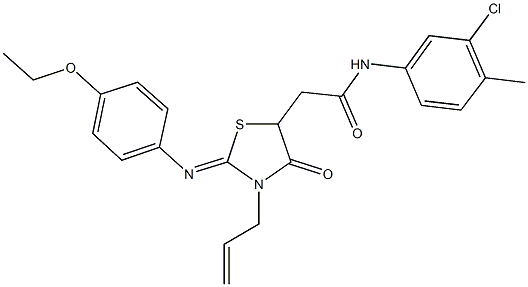 2-{3-allyl-2-[(4-ethoxyphenyl)imino]-4-oxo-1,3-thiazolidin-5-yl}-N-(3-chloro-4-methylphenyl)acetamide Struktur