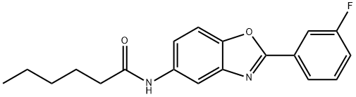 N-[2-(3-fluorophenyl)-1,3-benzoxazol-5-yl]hexanamide Struktur