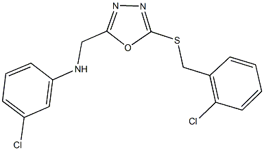 3-chloro-N-[(5-{[(2-chlorophenyl)methyl]sulfanyl}-1,3,4-oxadiazol-2-yl)methyl]aniline Struktur