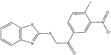 2-(1,3-benzothiazol-2-ylsulfanyl)-1-{3-nitro-4-iodophenyl}ethanone Struktur