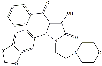 5-(1,3-benzodioxol-5-yl)-4-benzoyl-3-hydroxy-1-(2-morpholin-4-ylethyl)-1,5-dihydro-2H-pyrrol-2-one Struktur