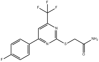 2-{[4-(4-fluorophenyl)-6-(trifluoromethyl)-2-pyrimidinyl]sulfanyl}acetamide Struktur