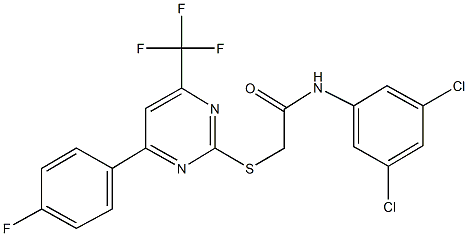 N-(3,5-dichlorophenyl)-2-{[4-(4-fluorophenyl)-6-(trifluoromethyl)-2-pyrimidinyl]sulfanyl}acetamide Struktur