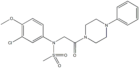 N-(3-chloro-4-methoxyphenyl)-N-[2-oxo-2-(4-phenyl-1-piperazinyl)ethyl]methanesulfonamide Struktur