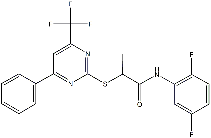 N-(2,5-difluorophenyl)-2-{[4-phenyl-6-(trifluoromethyl)-2-pyrimidinyl]sulfanyl}propanamide Struktur