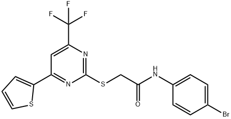 N-(4-bromophenyl)-2-{[4-(2-thienyl)-6-(trifluoromethyl)-2-pyrimidinyl]sulfanyl}acetamide Struktur