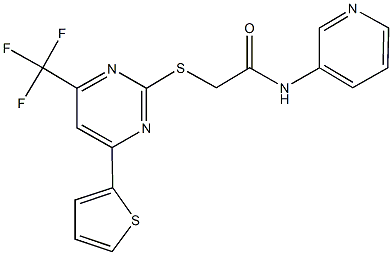 N-(3-pyridinyl)-2-{[4-(2-thienyl)-6-(trifluoromethyl)-2-pyrimidinyl]sulfanyl}acetamide Struktur