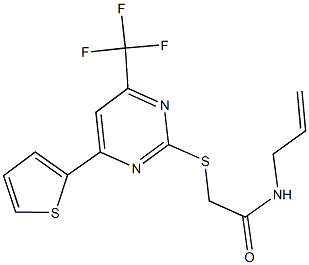 N-allyl-2-{[4-(2-thienyl)-6-(trifluoromethyl)-2-pyrimidinyl]sulfanyl}acetamide Struktur