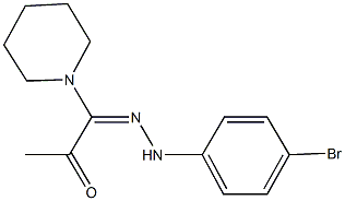 1-[(4-bromophenyl)hydrazono]-1-(1-piperidinyl)acetone Struktur