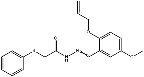 N'-[2-(allyloxy)-5-methoxybenzylidene]-2-(phenylsulfanyl)acetohydrazide Struktur