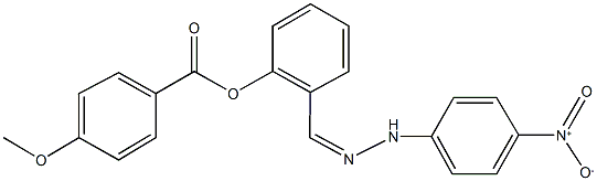 2-(2-{4-nitrophenyl}carbohydrazonoyl)phenyl 4-methoxybenzoate Struktur