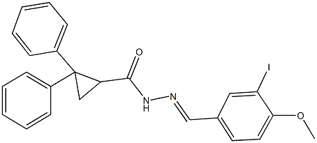 N'-(3-iodo-4-methoxybenzylidene)-2,2-diphenylcyclopropanecarbohydrazide Struktur