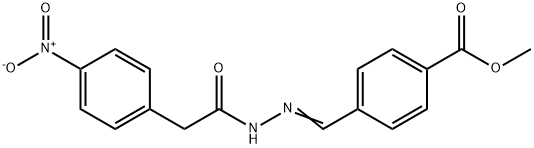 methyl 4-[2-({4-nitrophenyl}acetyl)carbohydrazonoyl]benzoate Struktur