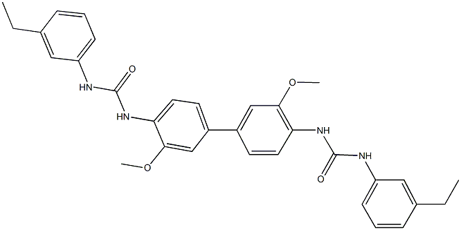 4,4'-bis{[(3-ethylanilino)carbonyl]amino}-3,3'-dimethoxy-1,1'-biphenyl Struktur