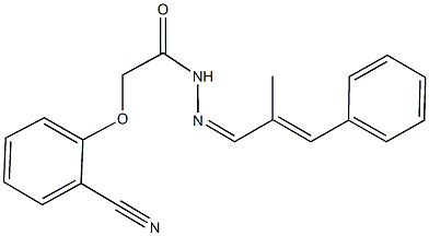 2-(2-cyanophenoxy)-N'-(2-methyl-3-phenyl-2-propenylidene)acetohydrazide Struktur