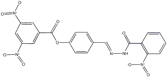 4-(2-{2-nitrobenzoyl}carbohydrazonoyl)phenyl 3,5-bisnitrobenzoate Struktur