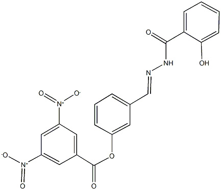 3-[2-(2-hydroxybenzoyl)carbohydrazonoyl]phenyl 3,5-bisnitrobenzoate Struktur