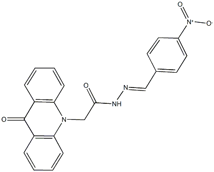 N'-{4-nitrobenzylidene}-2-(9-oxo-10(9H)-acridinyl)acetohydrazide Struktur