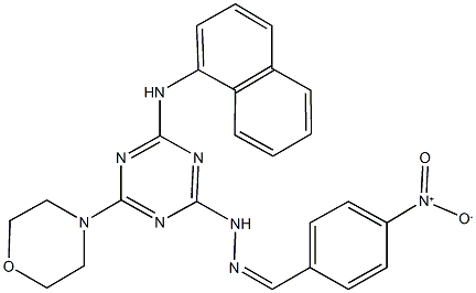 4-nitrobenzaldehyde [4-(4-morpholinyl)-6-(1-naphthylamino)-1,3,5-triazin-2-yl]hydrazone Struktur