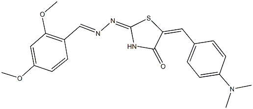 2,4-dimethoxybenzaldehyde {5-[4-(dimethylamino)benzylidene]-4-oxo-1,3-thiazolidin-2-ylidene}hydrazone Struktur