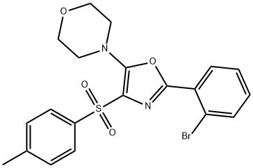 4-{2-(2-bromophenyl)-4-[(4-methylphenyl)sulfonyl]-1,3-oxazol-5-yl}morpholine Struktur