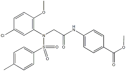 methyl 4-[({5-chloro-2-methoxy[(4-methylphenyl)sulfonyl]anilino}acetyl)amino]benzoate Struktur