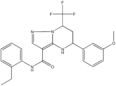 N-(2-ethylphenyl)-5-(3-methoxyphenyl)-7-(trifluoromethyl)-4,5,6,7-tetrahydropyrazolo[1,5-a]pyrimidine-3-carboxamide Struktur