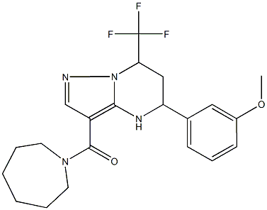 3-[3-(1-azepanylcarbonyl)-7-(trifluoromethyl)-4,5,6,7-tetrahydropyrazolo[1,5-a]pyrimidin-5-yl]phenyl methyl ether Struktur