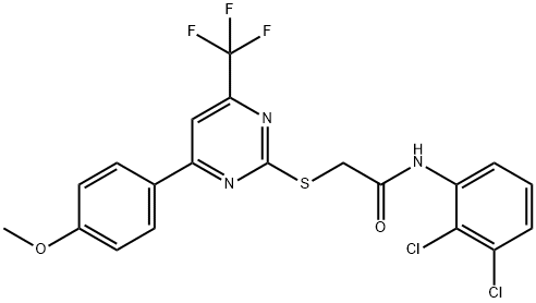 N-(2,3-dichlorophenyl)-2-{[4-(4-methoxyphenyl)-6-(trifluoromethyl)-2-pyrimidinyl]sulfanyl}acetamide Struktur