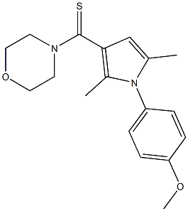 4-[2,5-dimethyl-3-(4-morpholinylcarbothioyl)-1H-pyrrol-1-yl]phenyl methyl ether Struktur